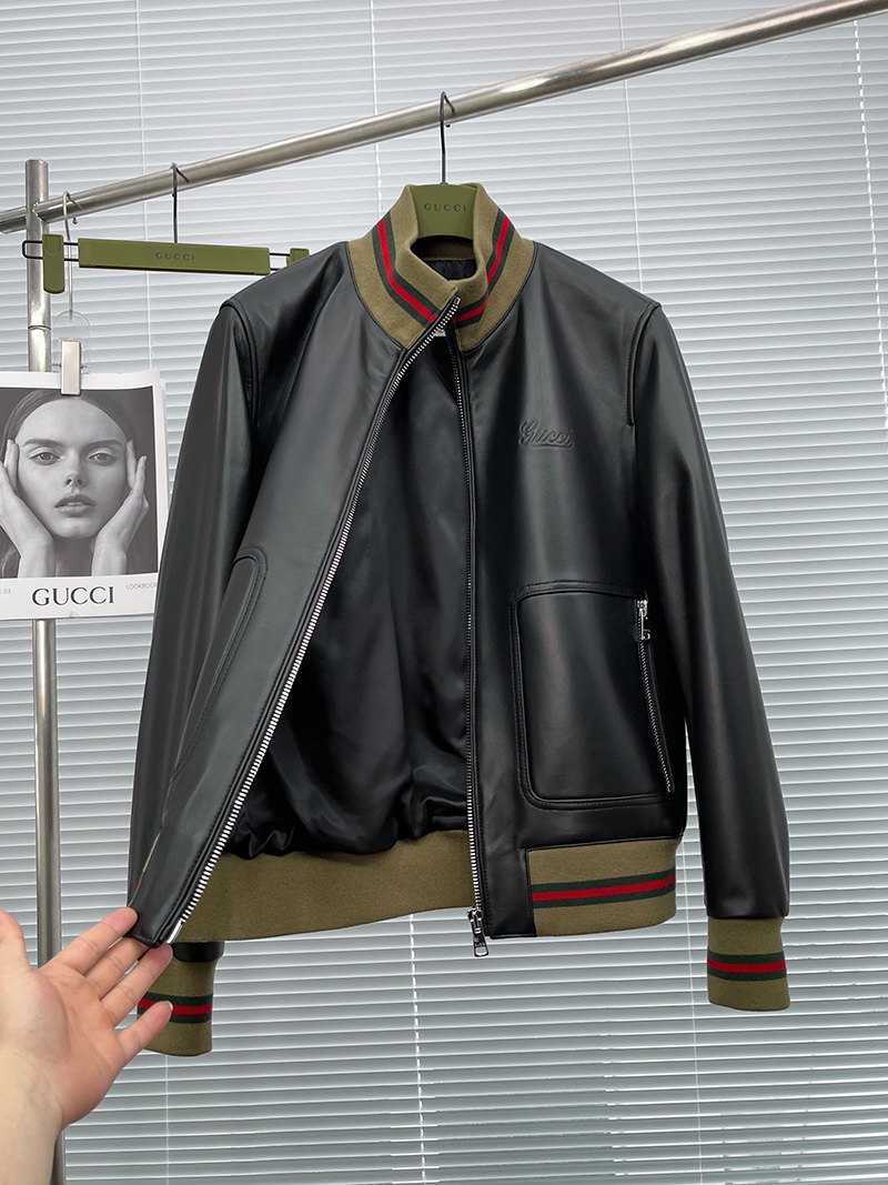 GUCCI 2024FW Leather Jacket