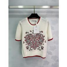 Dior Butterfly heart Knit Short-sleeve T-shirt