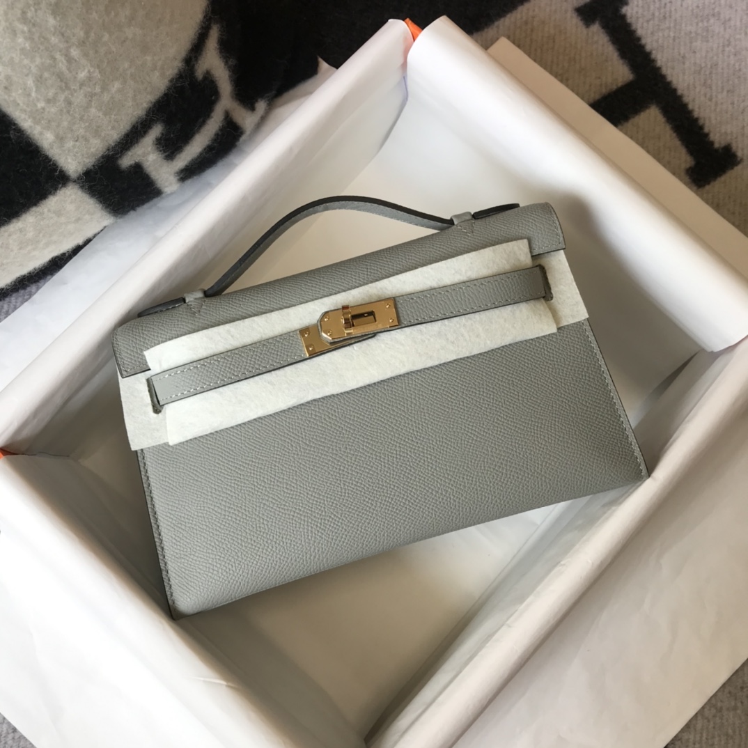 HERMES mini kelly pouchette_grey