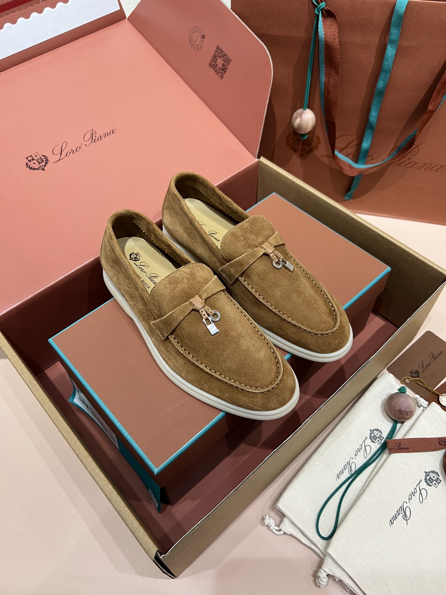 Loro Piana Summer Charm Walk Loafers_Light Brown