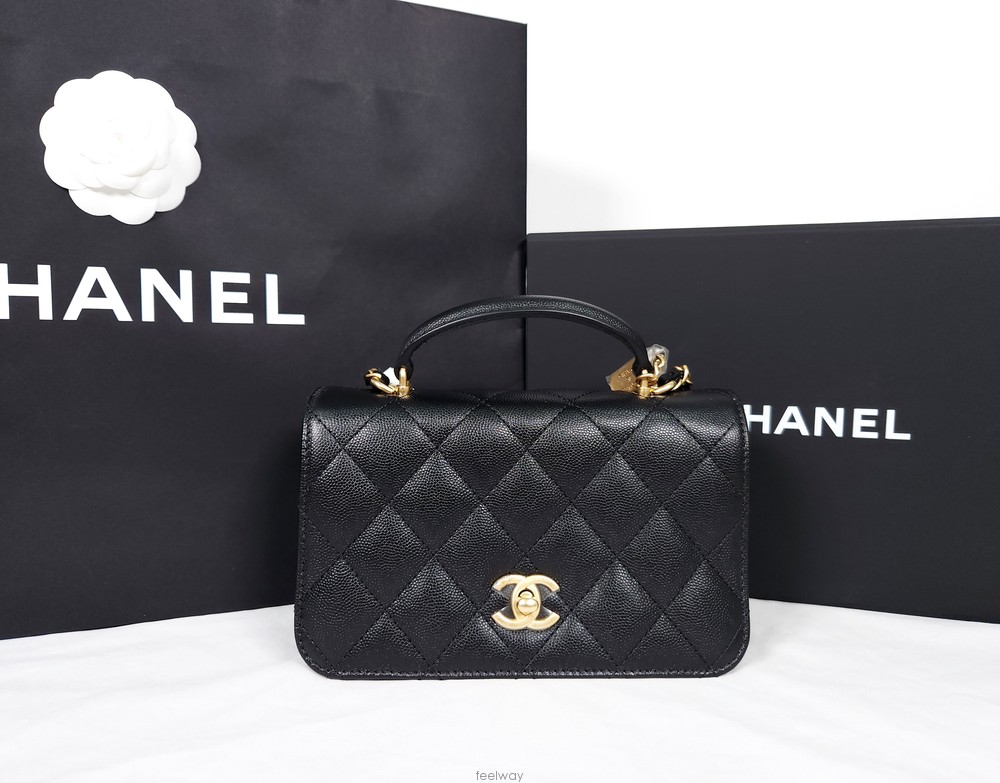 CHANEL Leather Hand Bag_black