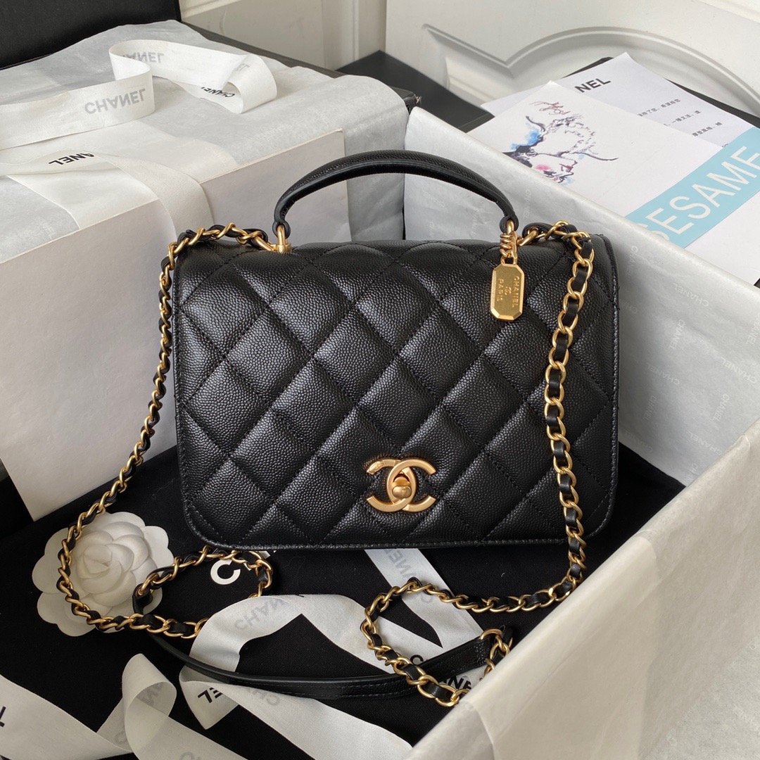 CHANEL Leather Hand Bag_black